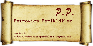 Petrovics Periklész névjegykártya